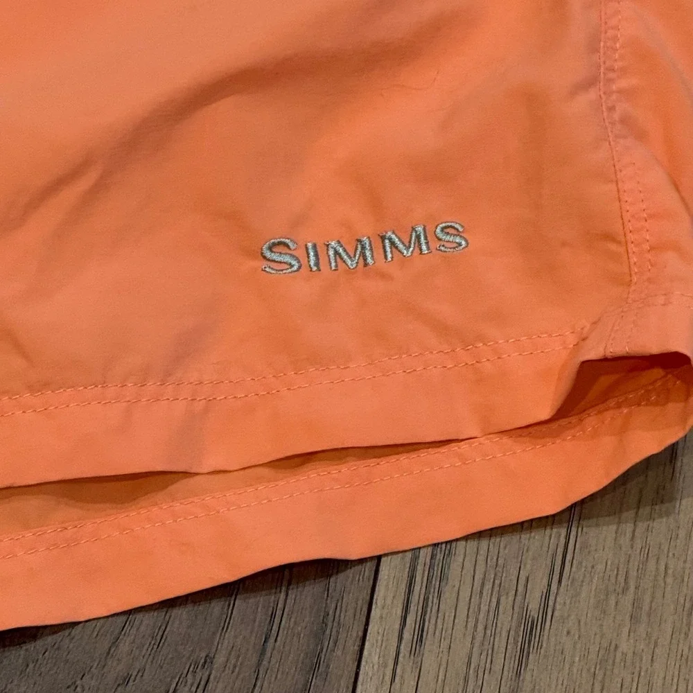 Simms Fishing Products Mens XXL Orange Nylon Mesh Lined Board Shorts Swim Trunks